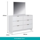 COMMODE 6 TIRROIRS HAZEL+MIRROIR C-1160HAZEL