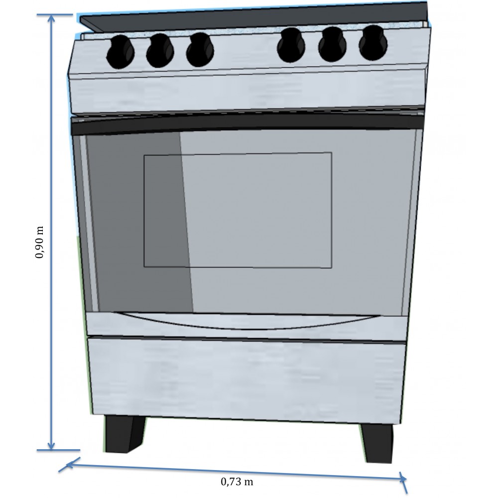 Cuisinière HERA PLUS 72X55 Cm (5 Foyers Gris)